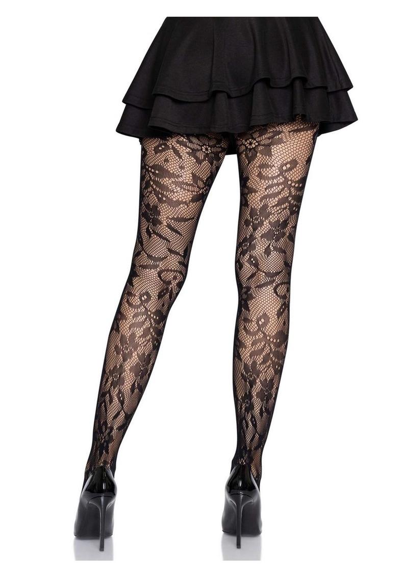 Leg Avenue Seamless Chantilly Floral Lace Tights - Image 3