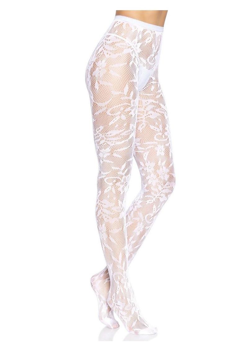 Leg Avenue Seamless Chantilly Floral Lace Tights - Image 8