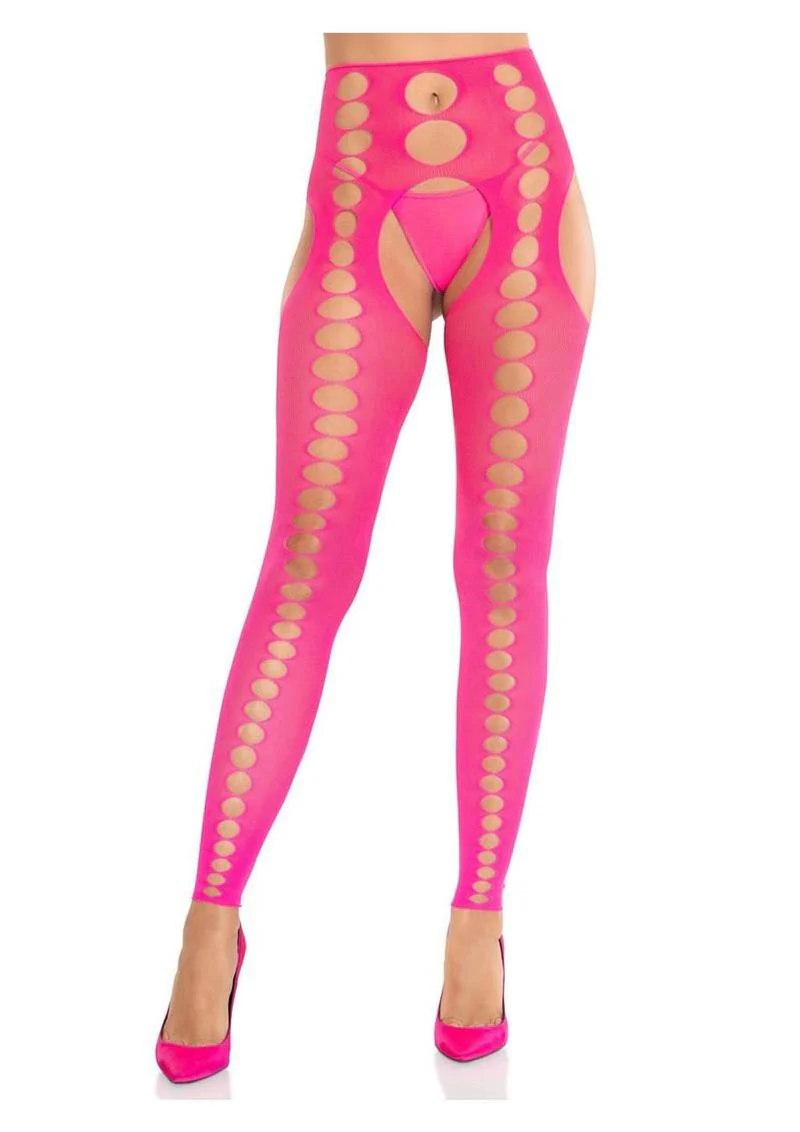 Leg Avenue Seamless Opaque Cut-Out Footless Suspender Hose - Image 4