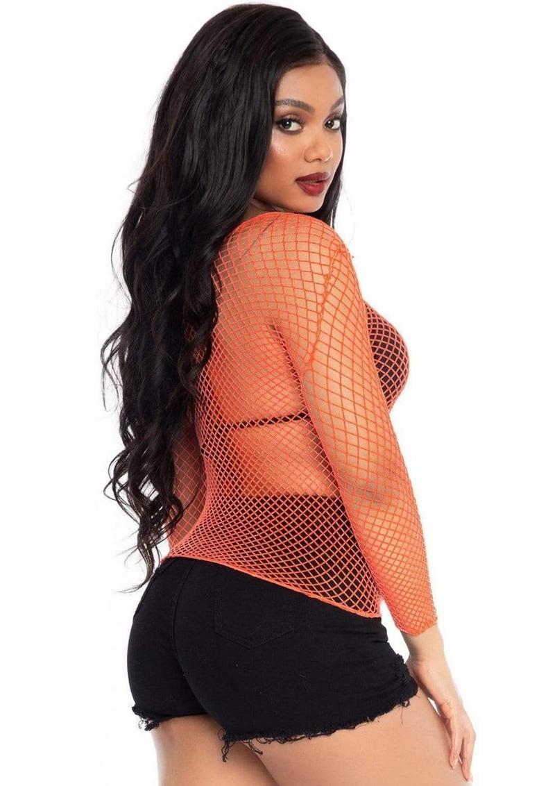 Leg Avenue Spandex Long Sleeved Industrial Net Shirt - Image 2