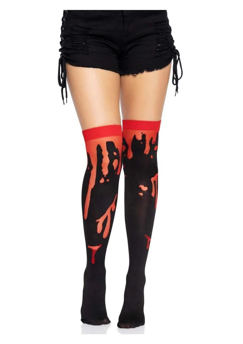 Leg Avenue Splatter Thigh Highs - Image 5