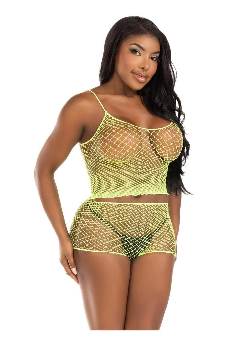 Leg Avenue Twist Net Tank Top and Boy Shorts - Image 8