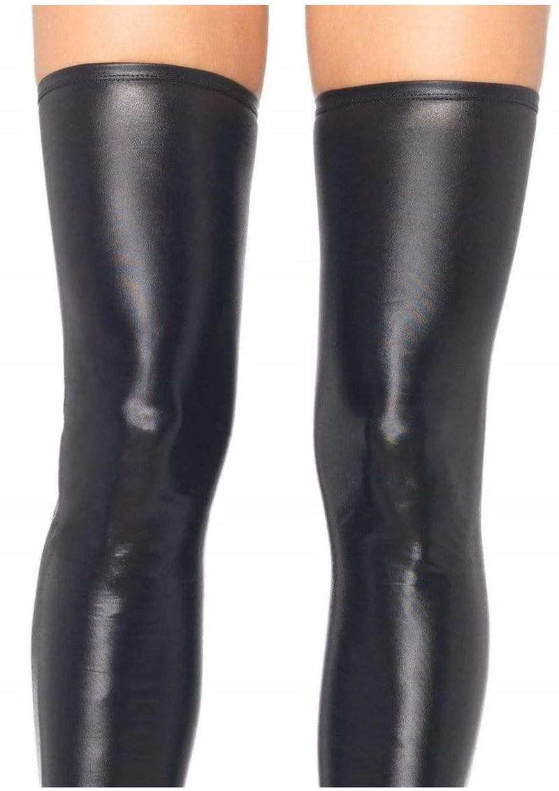 Leg Avenue Wet Look Thigh Highs