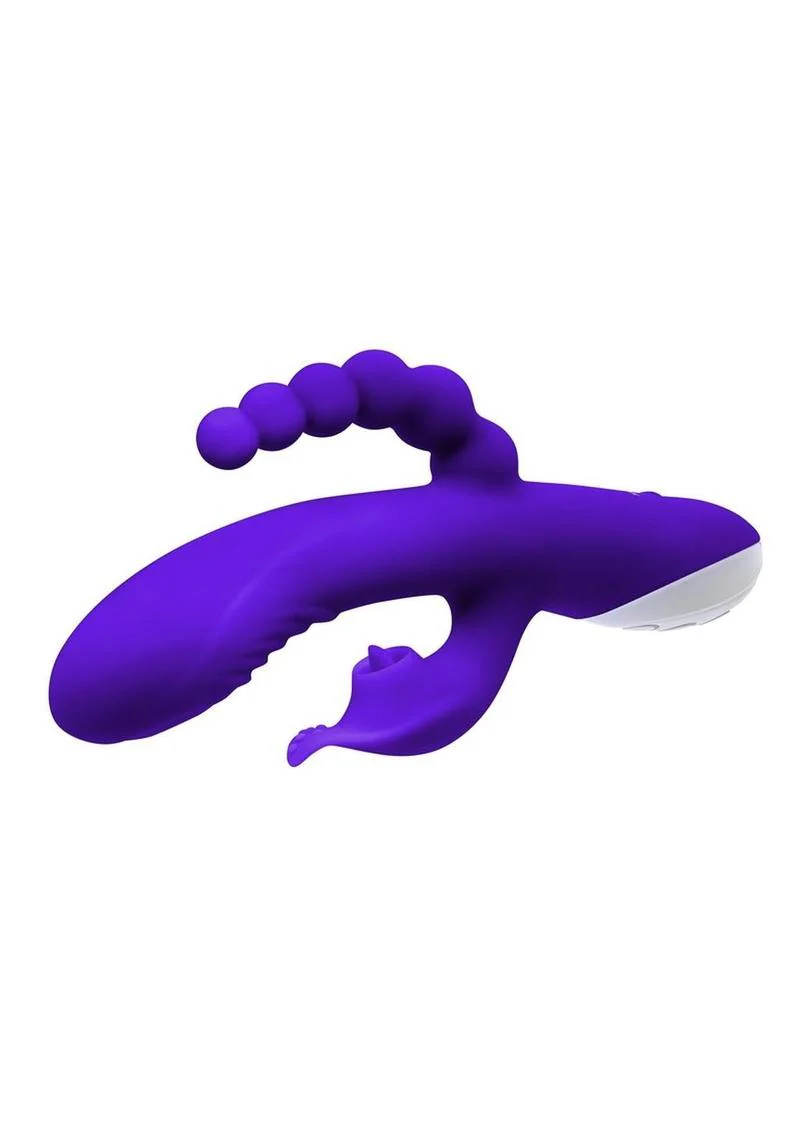 Lick Me Triple Stim Rechargeable Silicone Vibrator - Image 3
