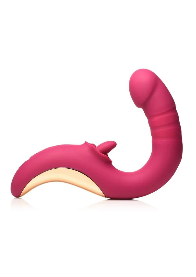 Lickgasm Tease and Please Rechargeable Silicone Thrusting Andamp; Licking Vibrator - Image 4