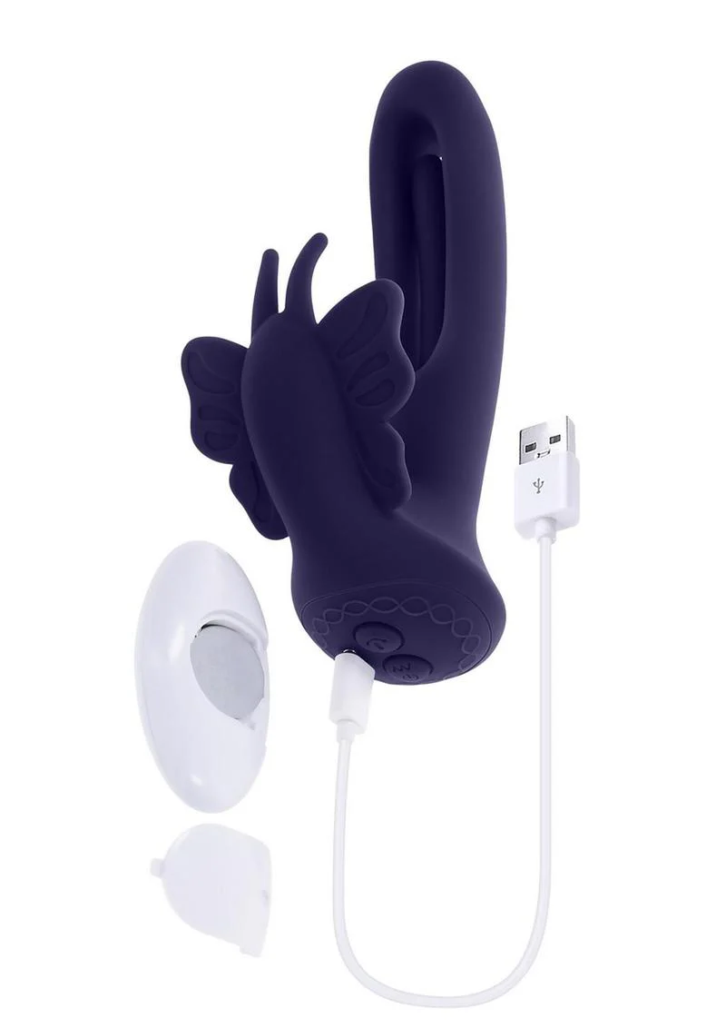 Lord Of The Wings Rechargeable Silicone Butterfly Stimulator with Remote - Image 4