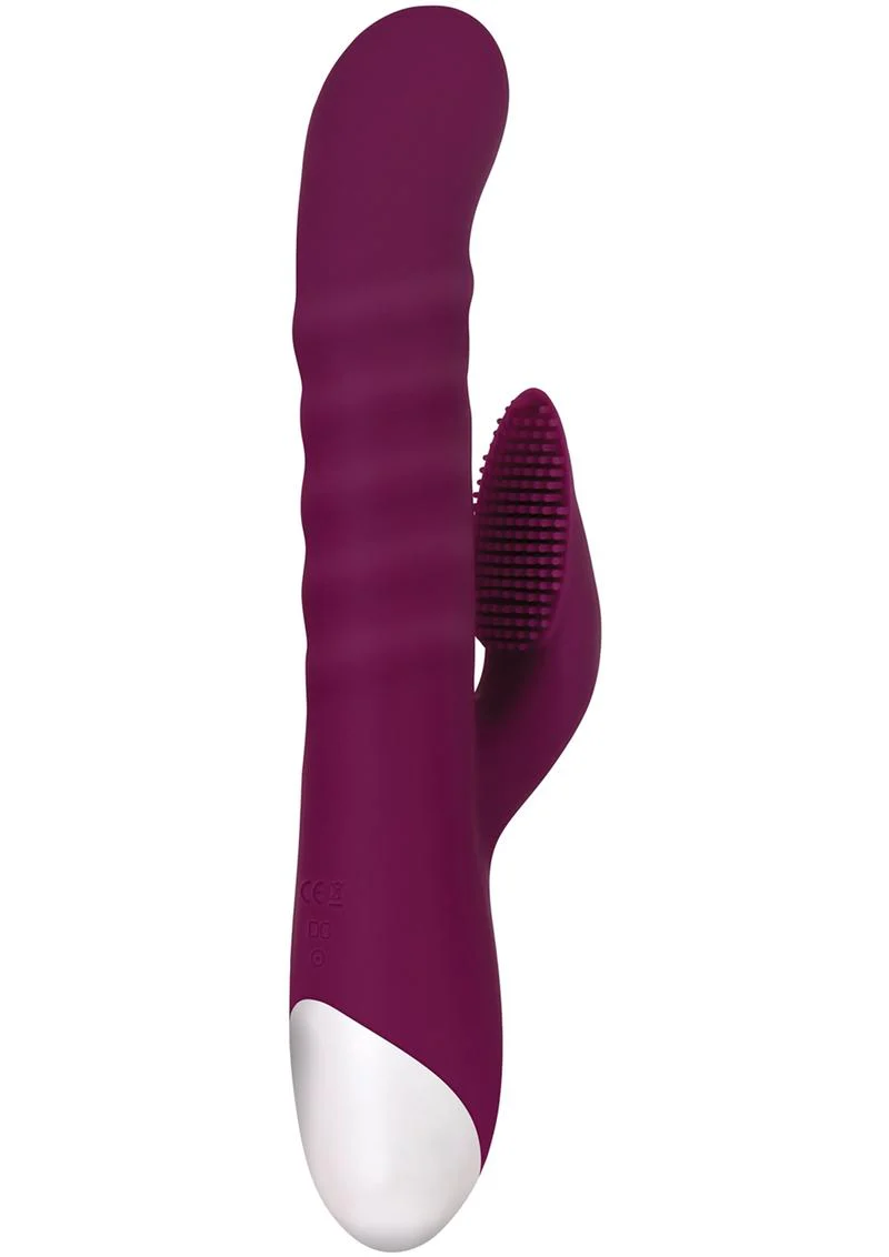 Lovely Lucy Rechargeable Silicone Dual Vibrator with Clitoral Stimulator - Image 4