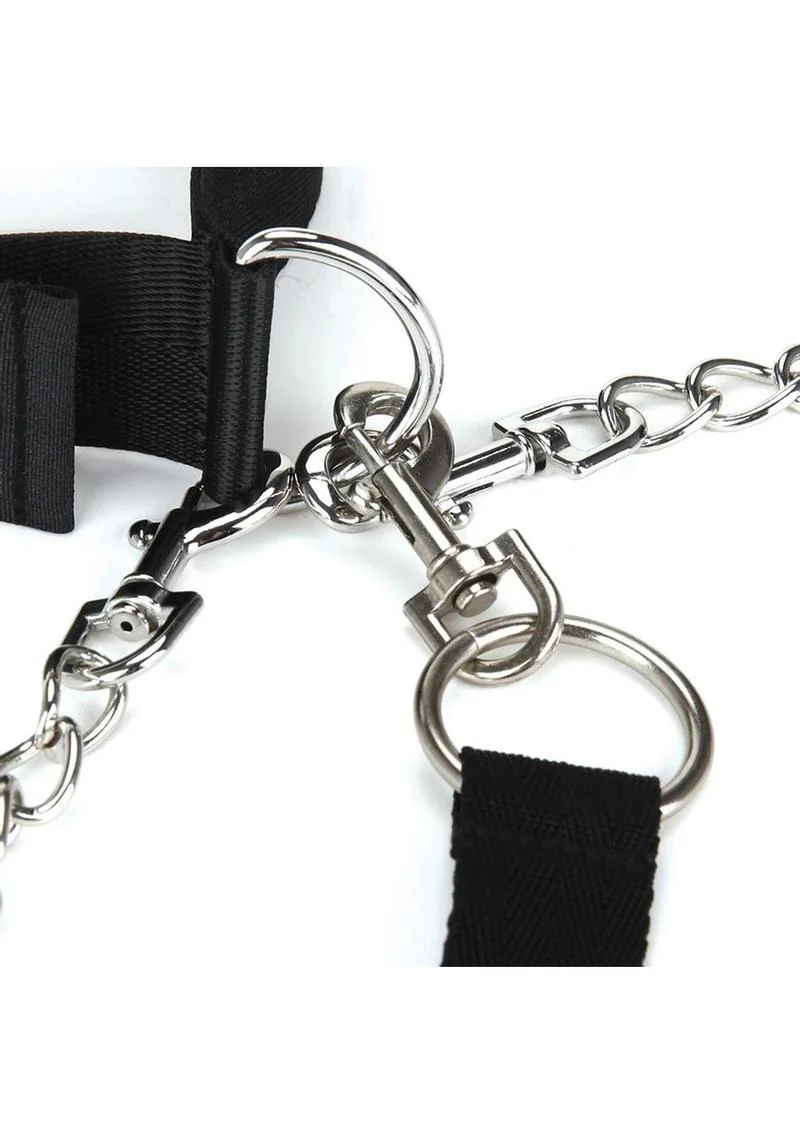 Lux Fetish Collar, Cuffs and Leash Set with Removable Cuffs and Leash - Image 2