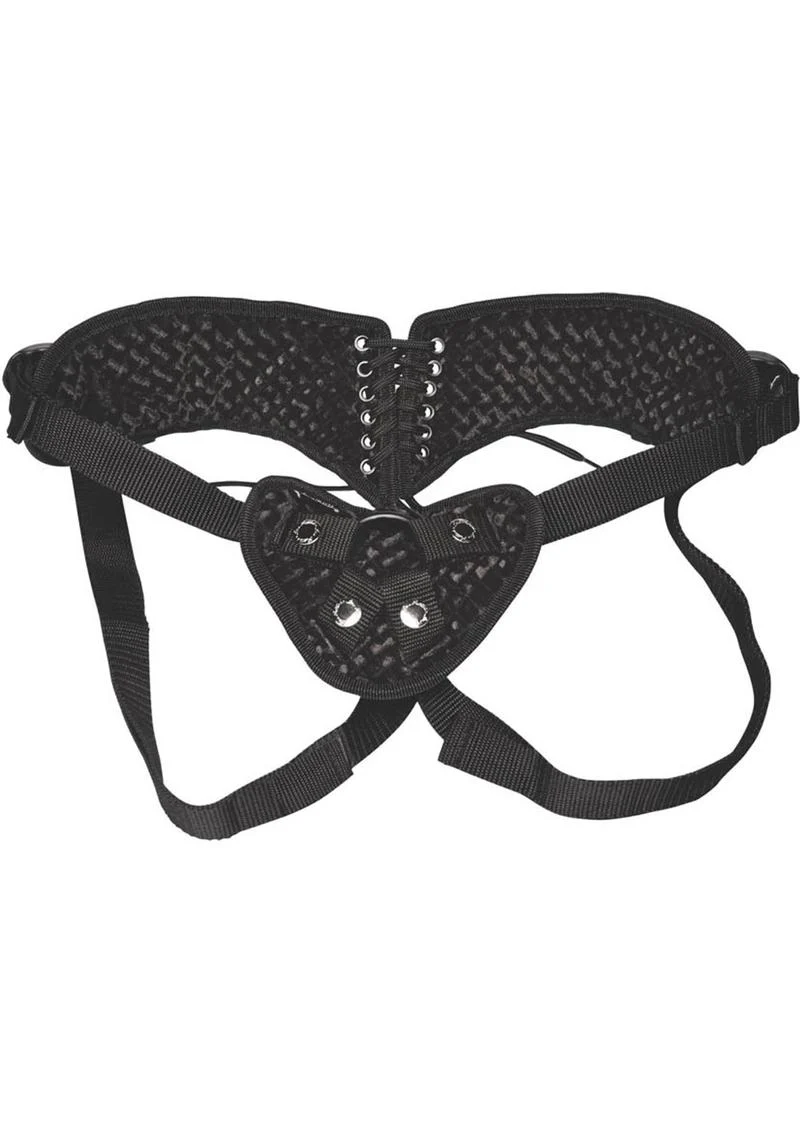 Lux Fetish Diamond Velvet Strap-On Corset Adjustable - Image 2