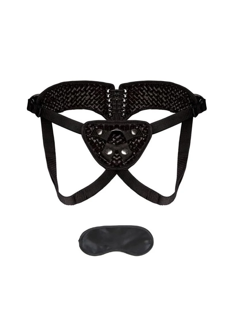 Lux Fetish Diamond Velvet Strap-On Corset Adjustable - Image 3