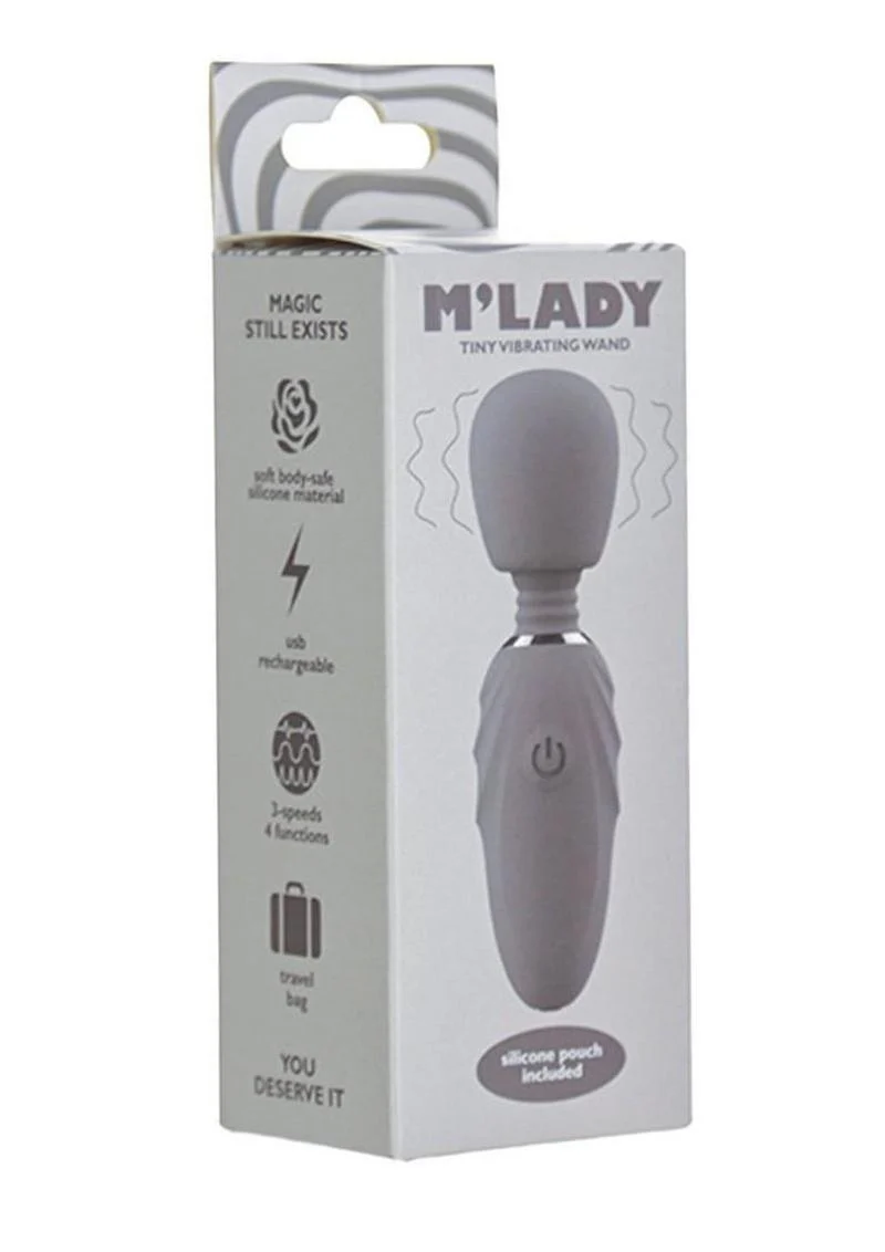 M'lady Rechargeable Silicone Tiny Vibrating Wand - Image 2