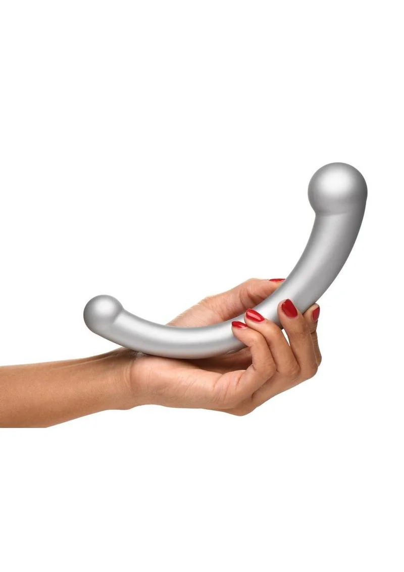 Master Series 10x Vibra-Crescent Rechargeable Silicone Vibrating Dual Ended Dildo - Image 6