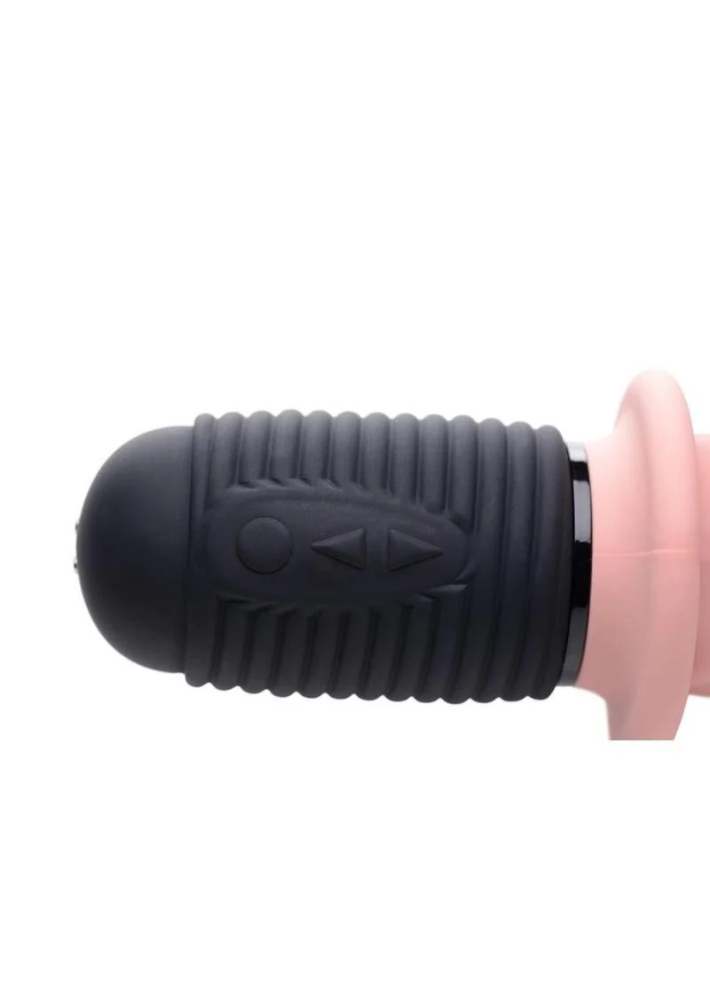 Master Series 10x Vibrating and Thrusting Silicone Rechargeable Dildo with Handle - Image 4