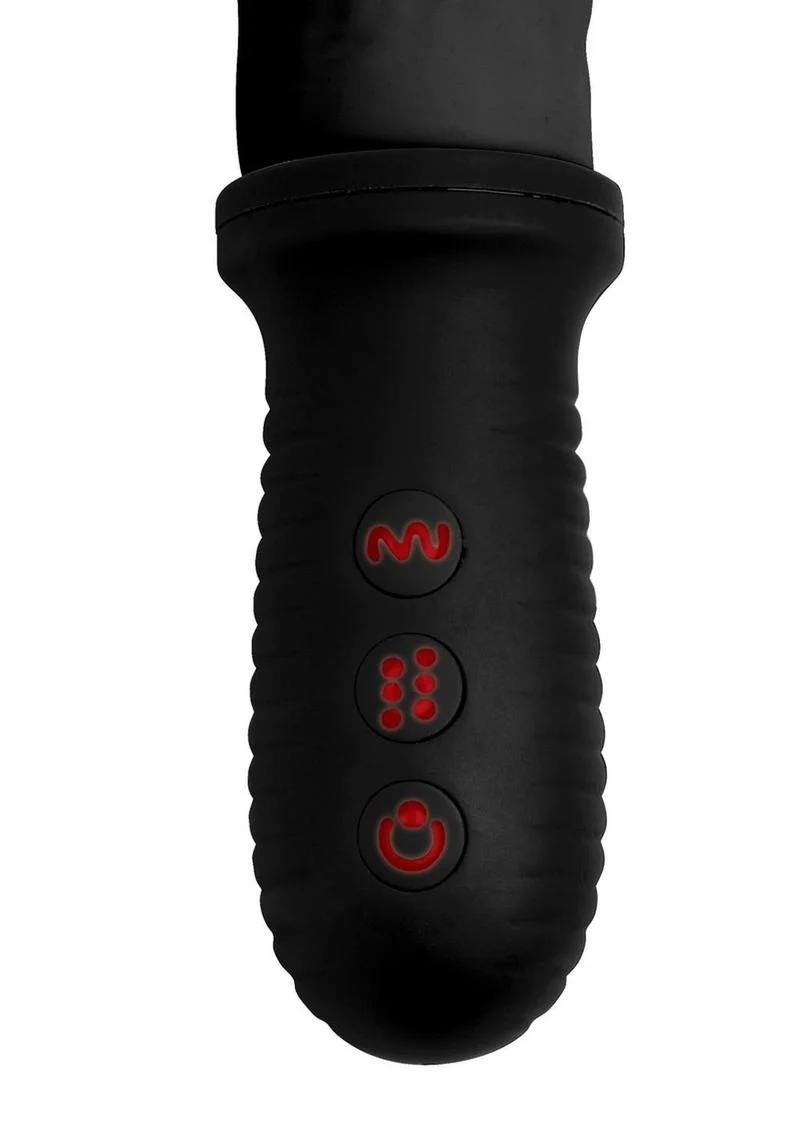 Master Series 8x Auto Pounder Rechargeable Silicone Vibrating and Thrusting Dildo with Handle - Image 3