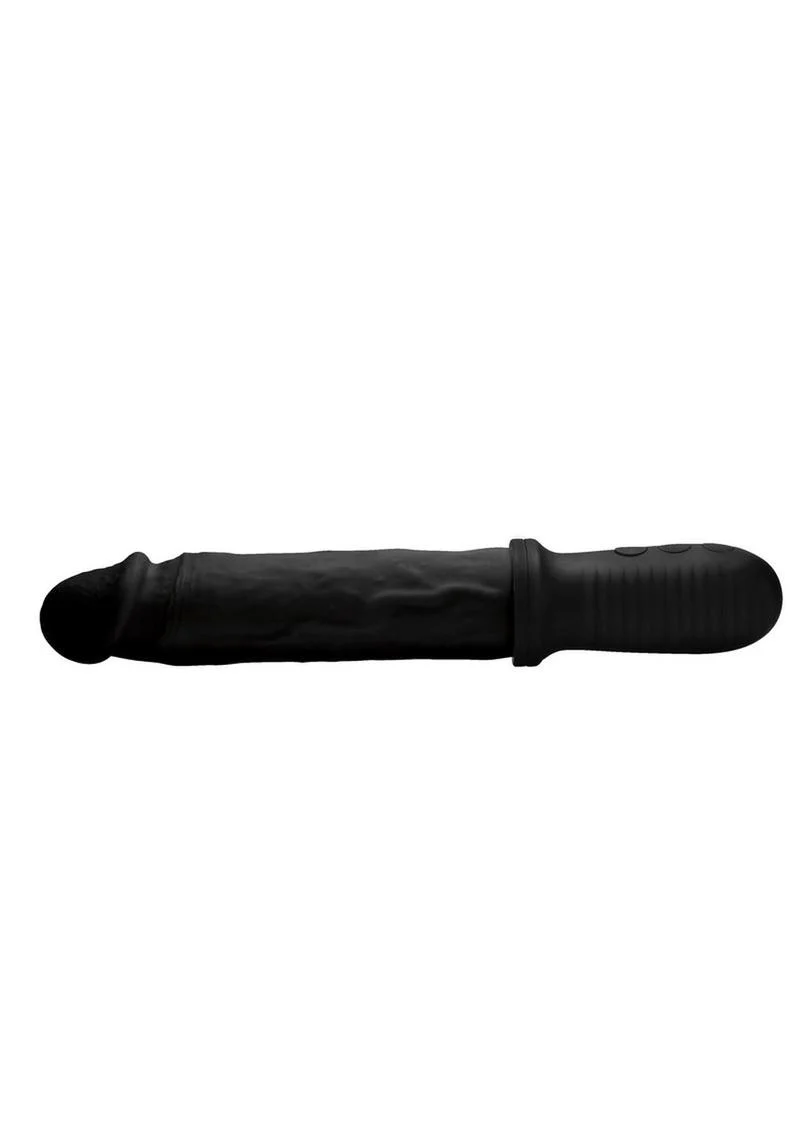 Master Series 8x Auto Pounder Rechargeable Silicone Vibrating and Thrusting Dildo with Handle - Image 4