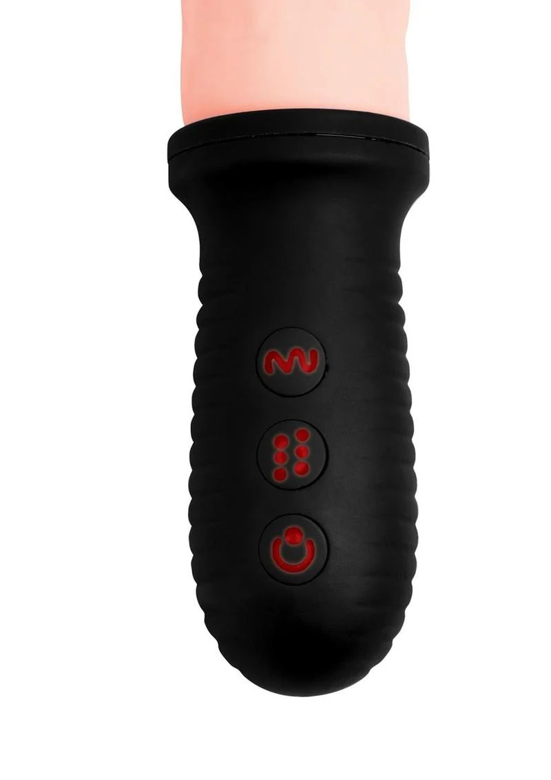 Master Series 8x Auto Pounder Rechargeable Silicone Vibrating and Thrusting Dildo with Handle - Image 5