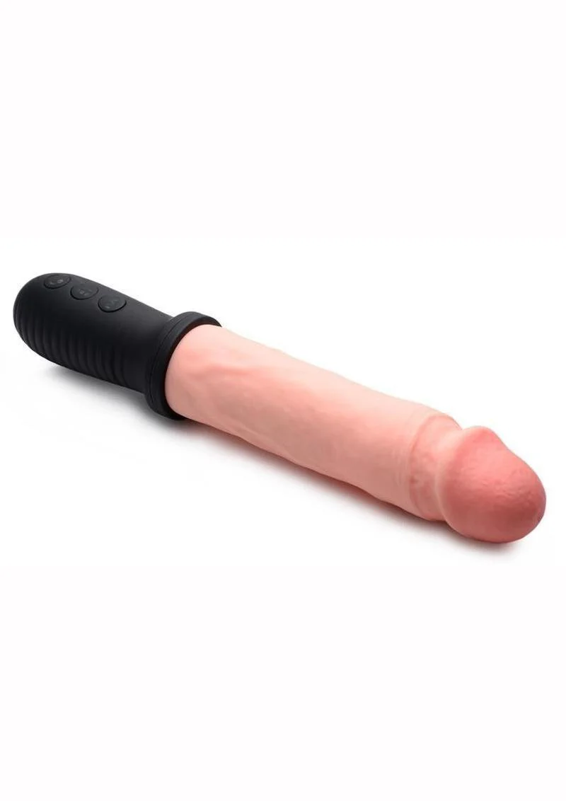 Master Series 8x Auto Pounder Rechargeable Silicone Vibrating and Thrusting Dildo with Handle - Image 6