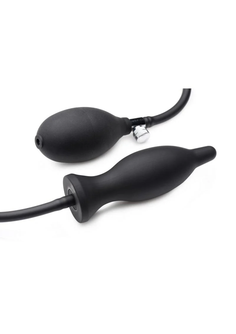 Master Series Dark Inflator Inflatable Silicone Anal Plug - Image 4