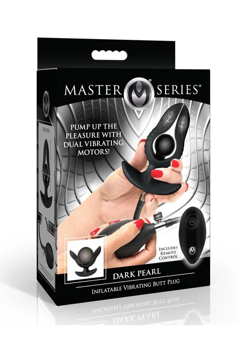 Master Series Dark Pearl Inflatable Rechargeable Vibrating Butt Plug - Image 2