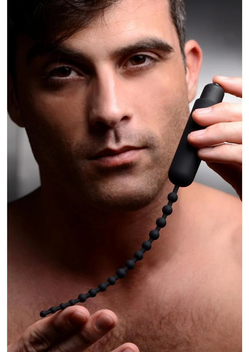 Master Series Dark Rod Vibrating Beaded Silicone Sound - Image 3
