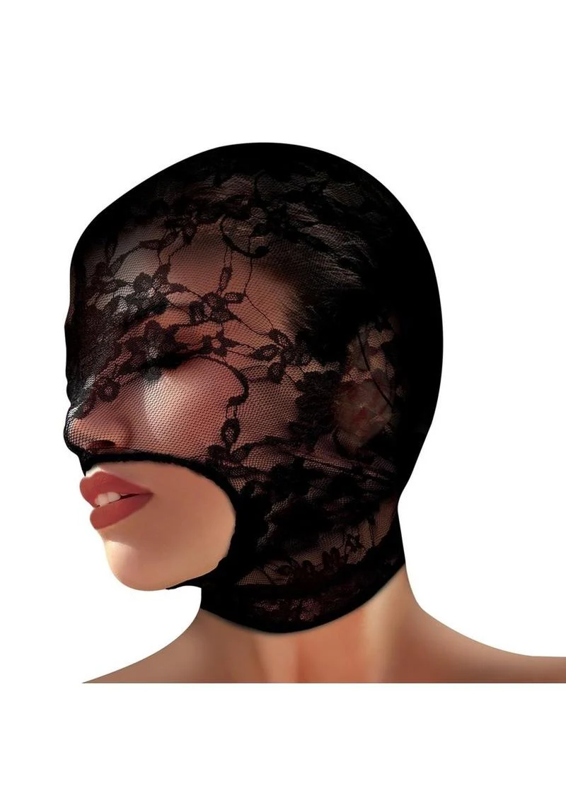 Master Series Lace Seduction Lace Bondage Hood - Image 2