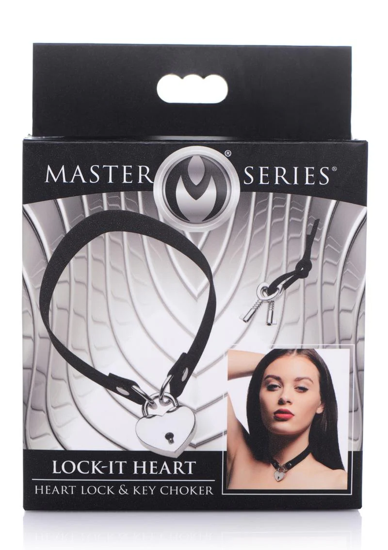 Master Series Lock-It Heart Lock and Key Choker - Image 4