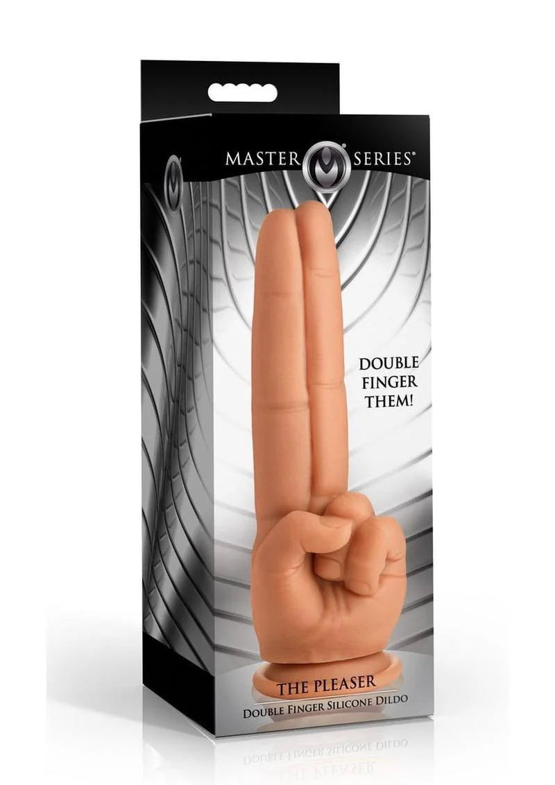 Master Series The Pleaser Double Finger Silicone Dildo - Image 2