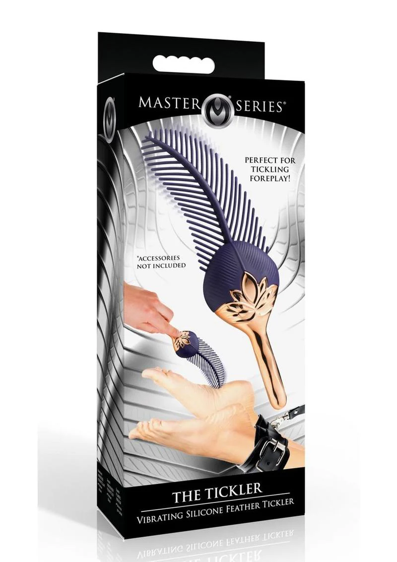 Master Series The Tickler Vibrating Rechargeable Silicone Feather Tickler - Image 2