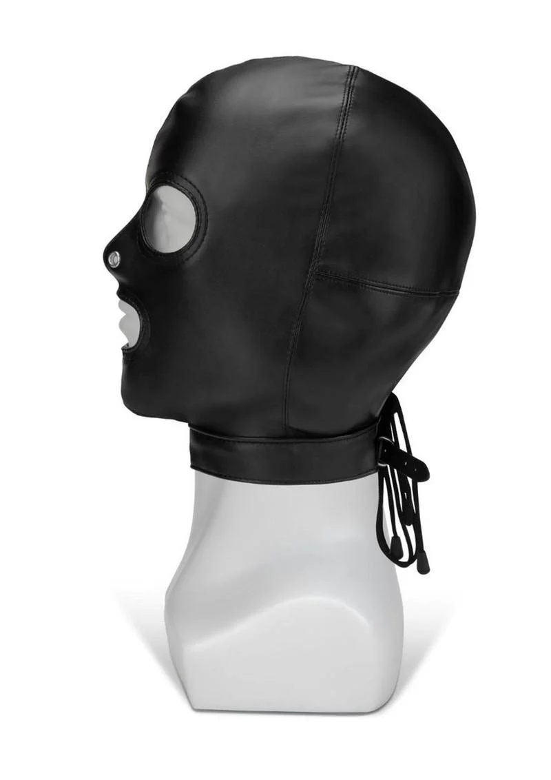 ME YOU US Hood with Eyes Nose Mouth Pu Leather Bondage Hood - Image 4