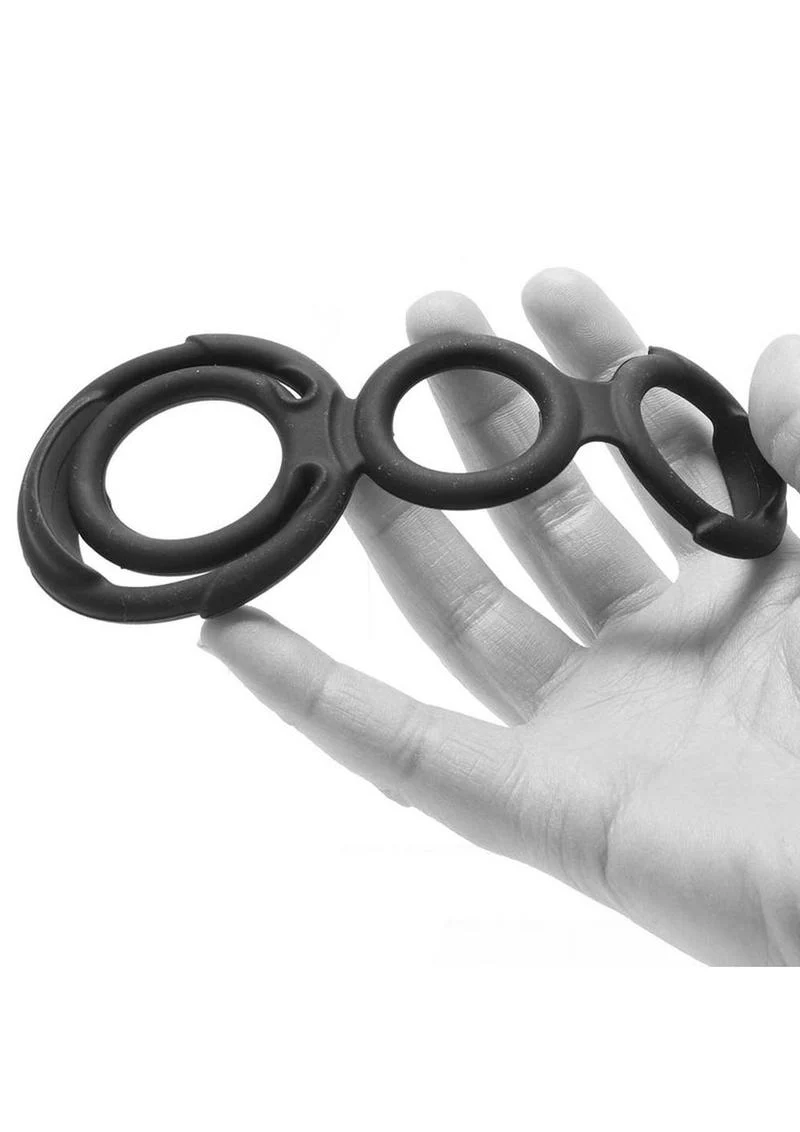 My Cockring Double Loop Silicone Cock Ring and Scrotum Cinch - Image 2