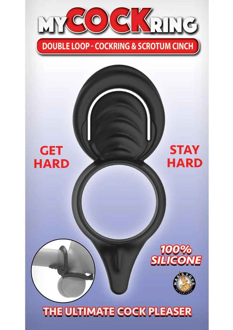 My Cockring Double Loop Silicone Cock Ring and Scrotum Cinch - Image 3