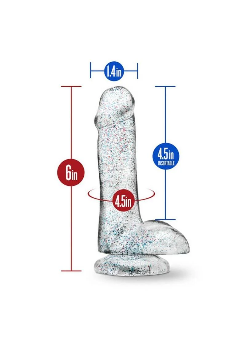Naturally Yours Glitter Dildo with Balls - Image 2
