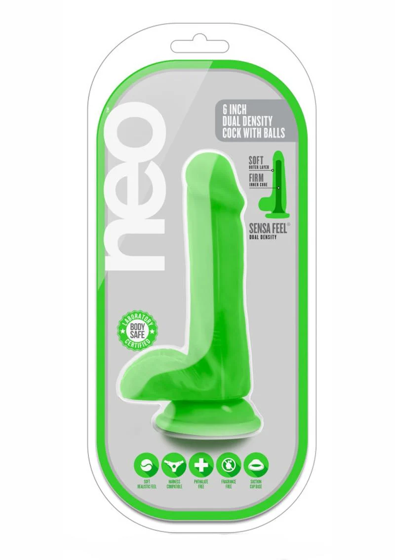 Neo Dual Density Dildo with Balls - Image 2