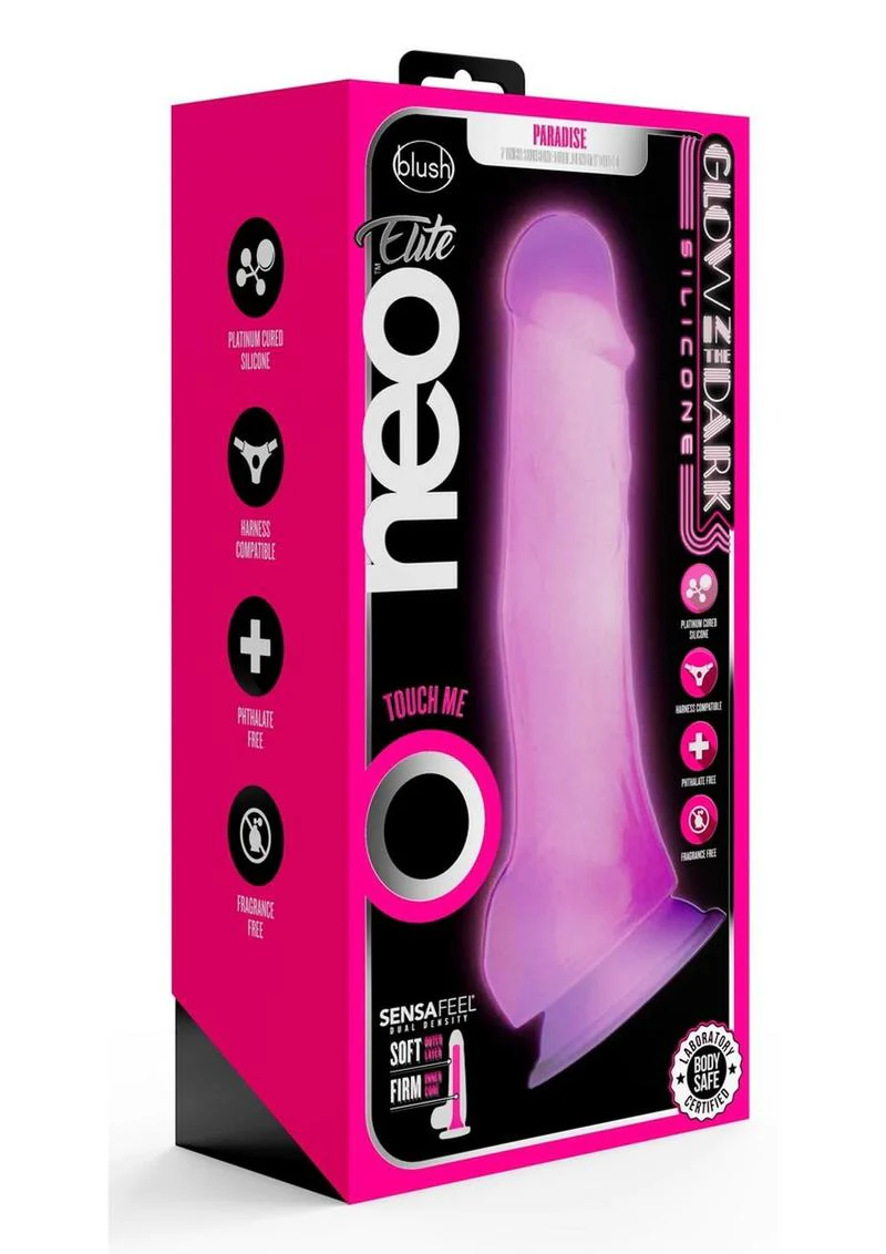 Neo Elite Glow In The Dark Dildo with Balls - Image 5