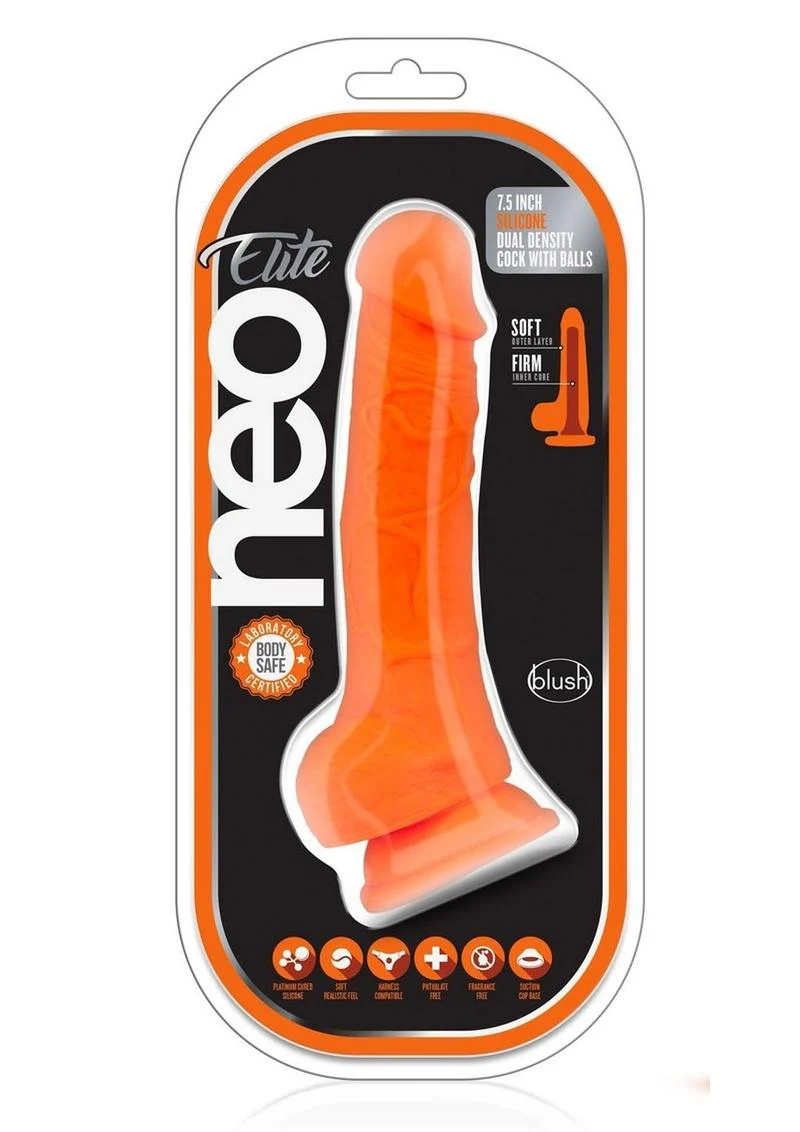 Neo Elite Silicone Dual Density Dildo with Balls - Image 15