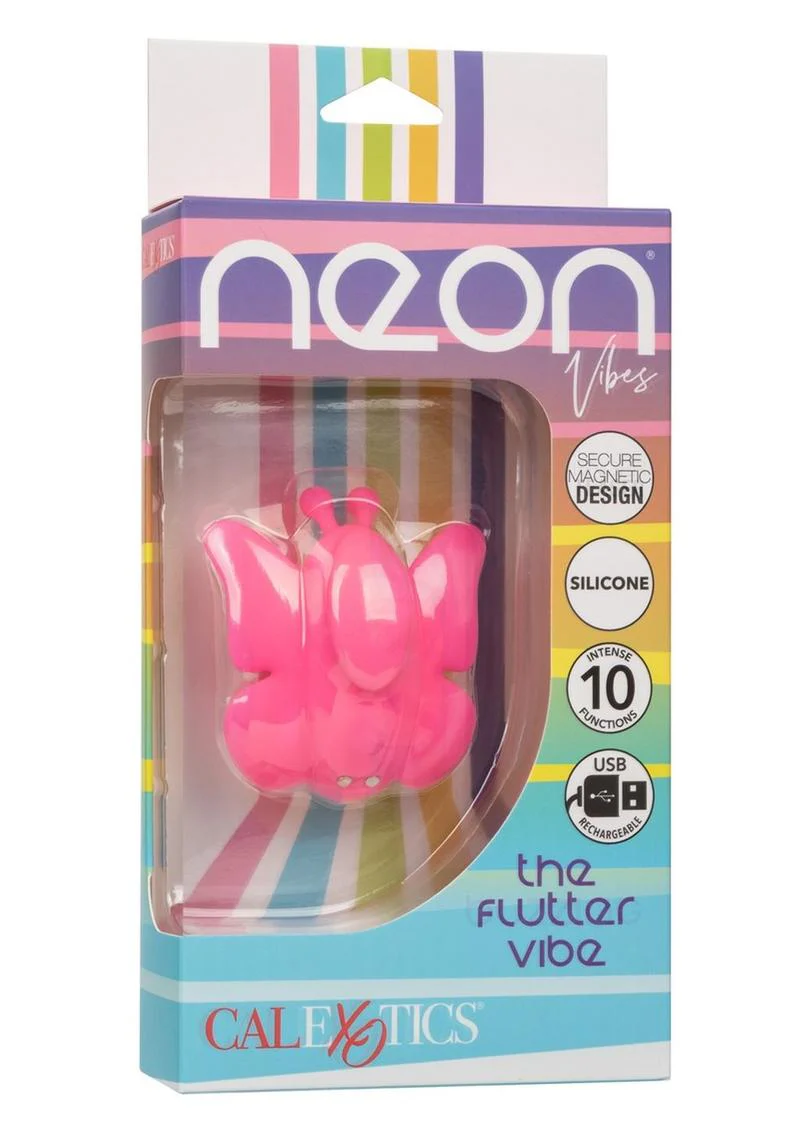 Neon Vibes The Fluffer Vibe Rechargeable Silicone Butterfly Panty Vibe - Image 3