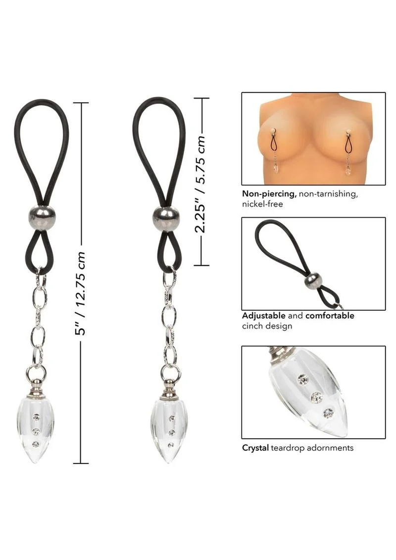 Nipple Play Non-Piercing Nipple Jewelry Crystal Teardrop - Image 4