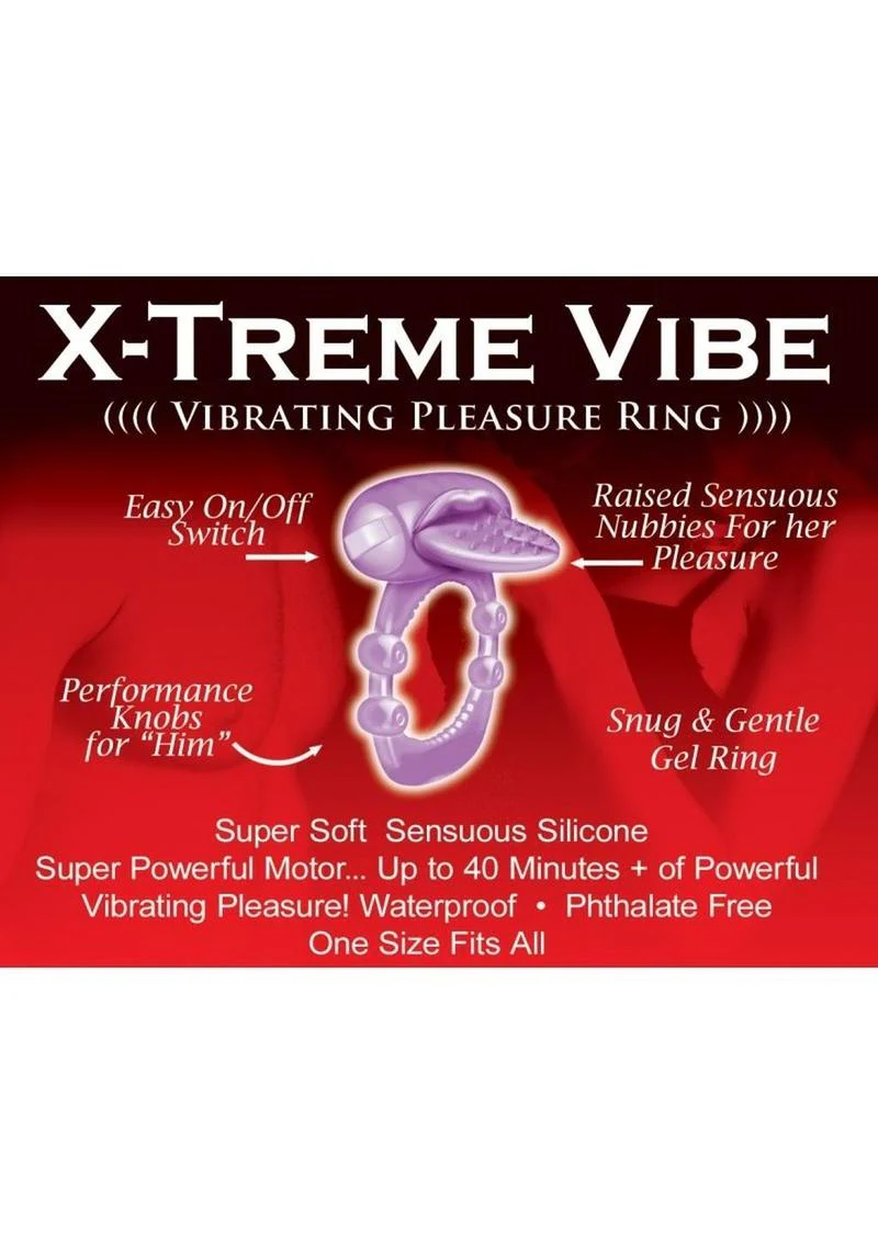 Nubbie Tongue Vibrating Silicone Cock Ring Waterproof - Image 2