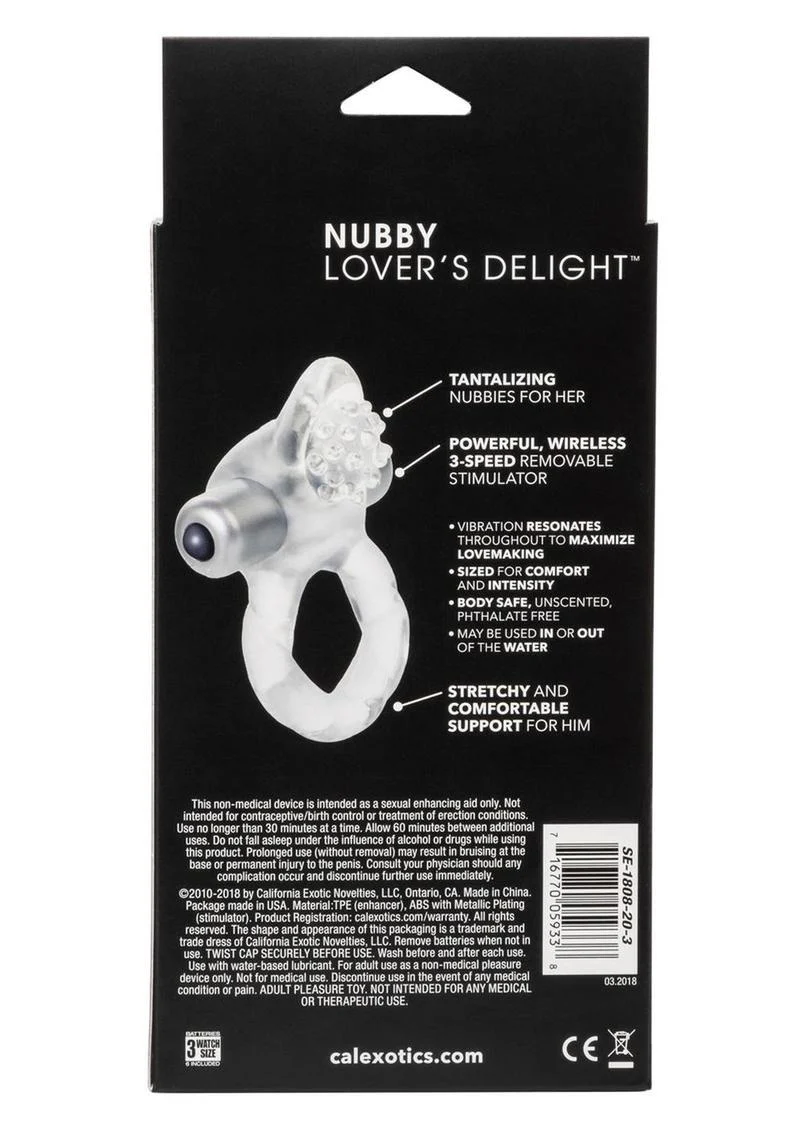 Nubby Lover's Delight Vibrating Cock Ring Cock Ring with Clitoral Stimulation - Image 2