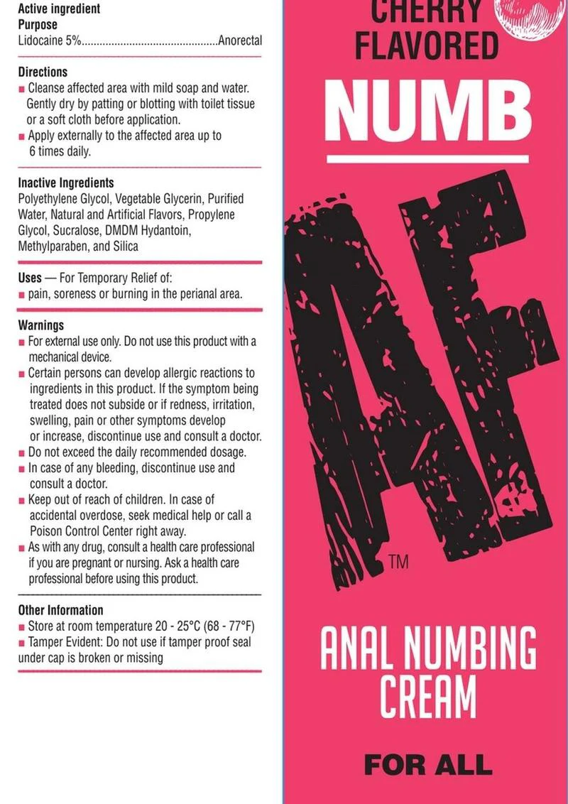Numb AF Anal Numbing Flavored Cream Cherry - Image 2