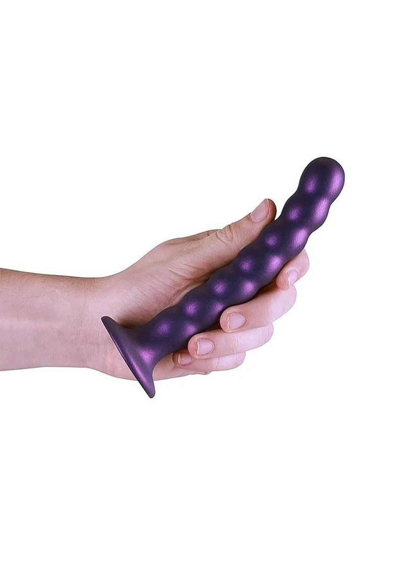 Ouch! Beaded G-Spot Silicone Dildo 6.5in - Metallic - Image 7