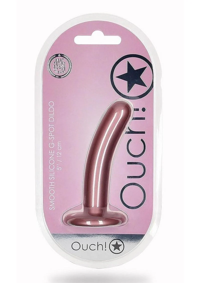Ouch! Smooth G-Spot Silicone Dildo 5in - Metallic - Image 4
