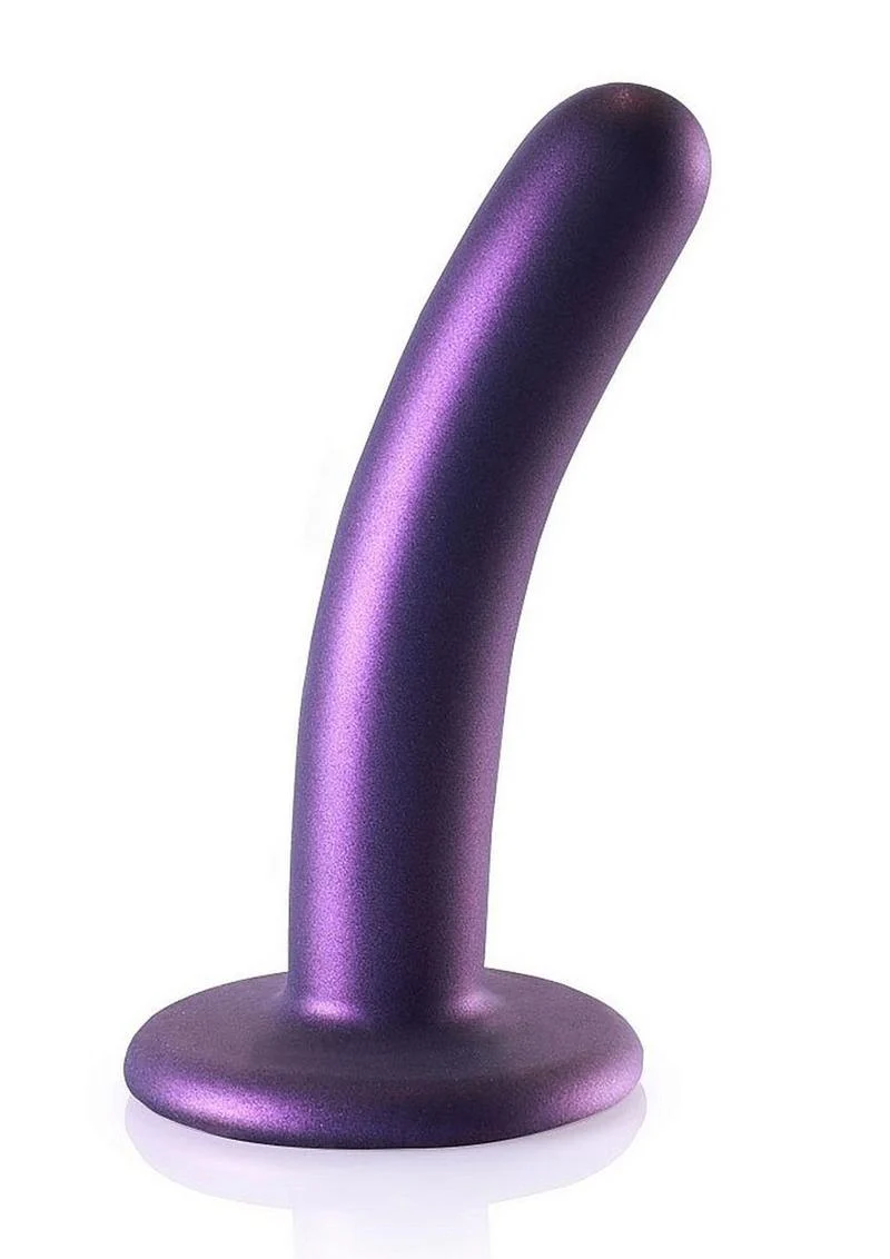 Ouch! Smooth G-Spot Silicone Dildo 5in - Metallic - Image 5
