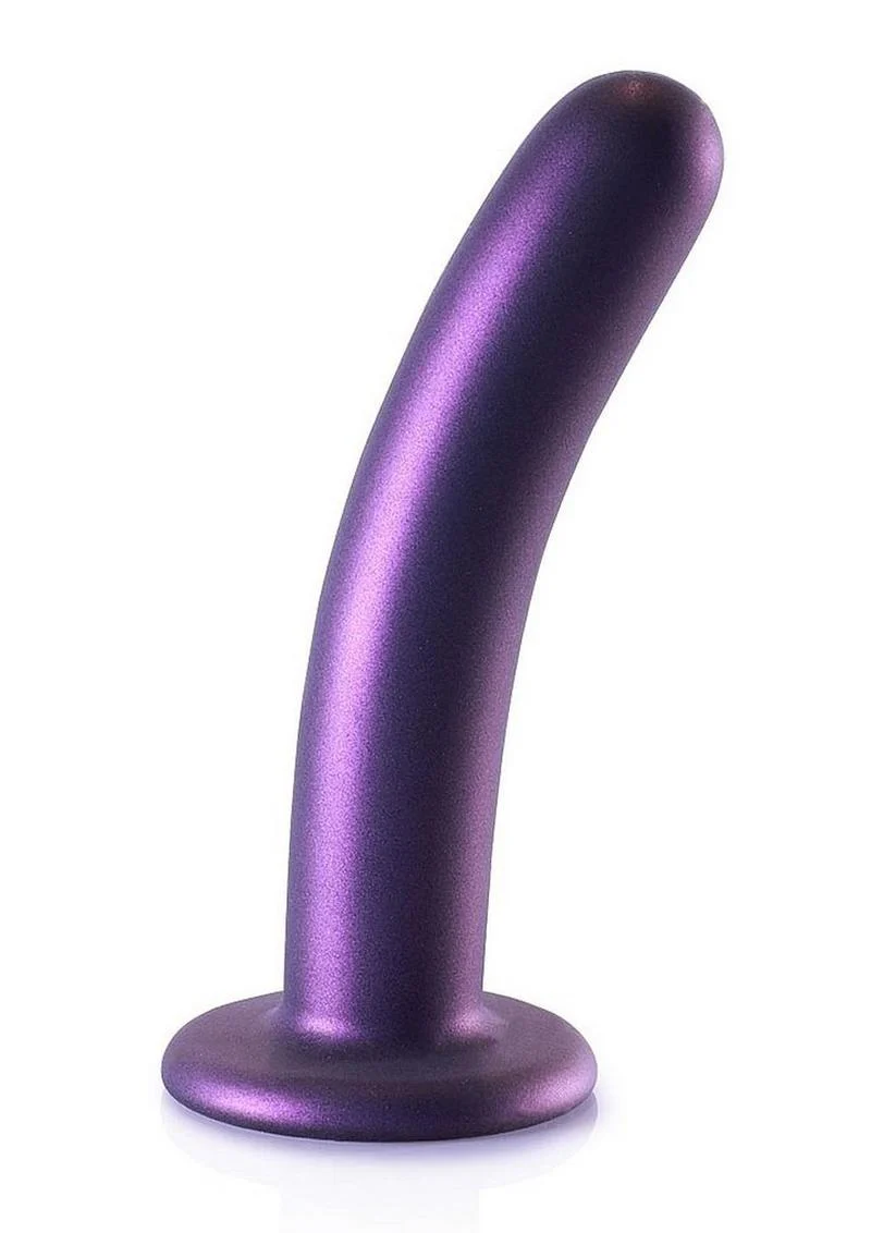 Ouch! Smooth G-Spot Silicone Dildo 6in - Metallic - Image 5