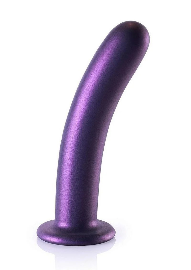Ouch! Smooth G-Spot Silicone Dildo 7in - Metallic - Image 5