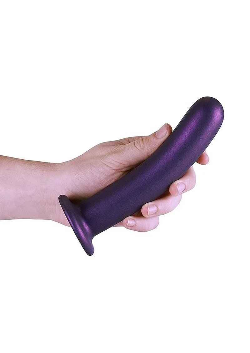 Ouch! Smooth G-Spot Silicone Dildo 7in - Metallic - Image 6