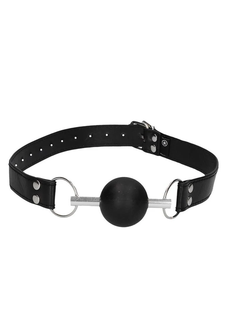 Ouch! Solid Ball Gag with Bonded Leather Straps - Image 4