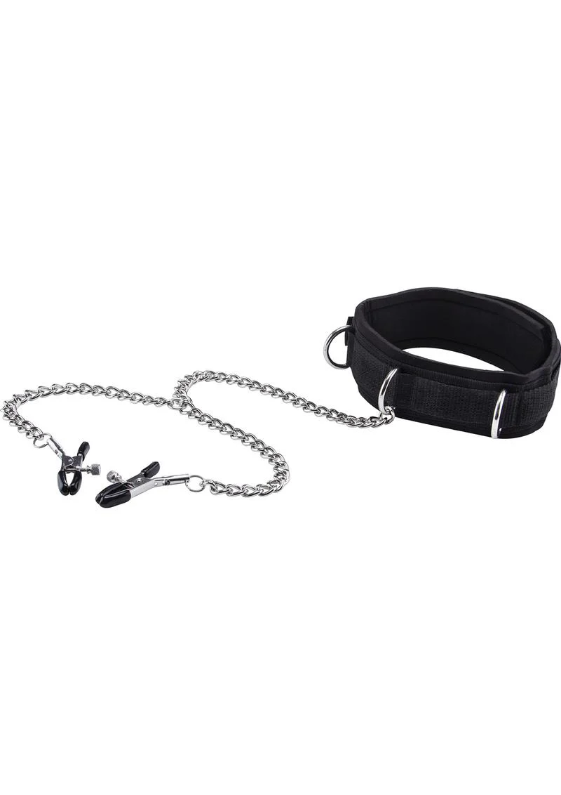 Ouch! Velcro Collar with Nipple Clamps - Image 7