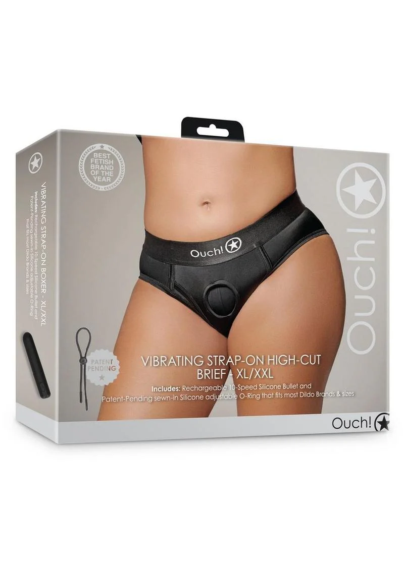 Ouch! Vibrating Strap-On High-Cut Brief Rechargeable - Image 12
