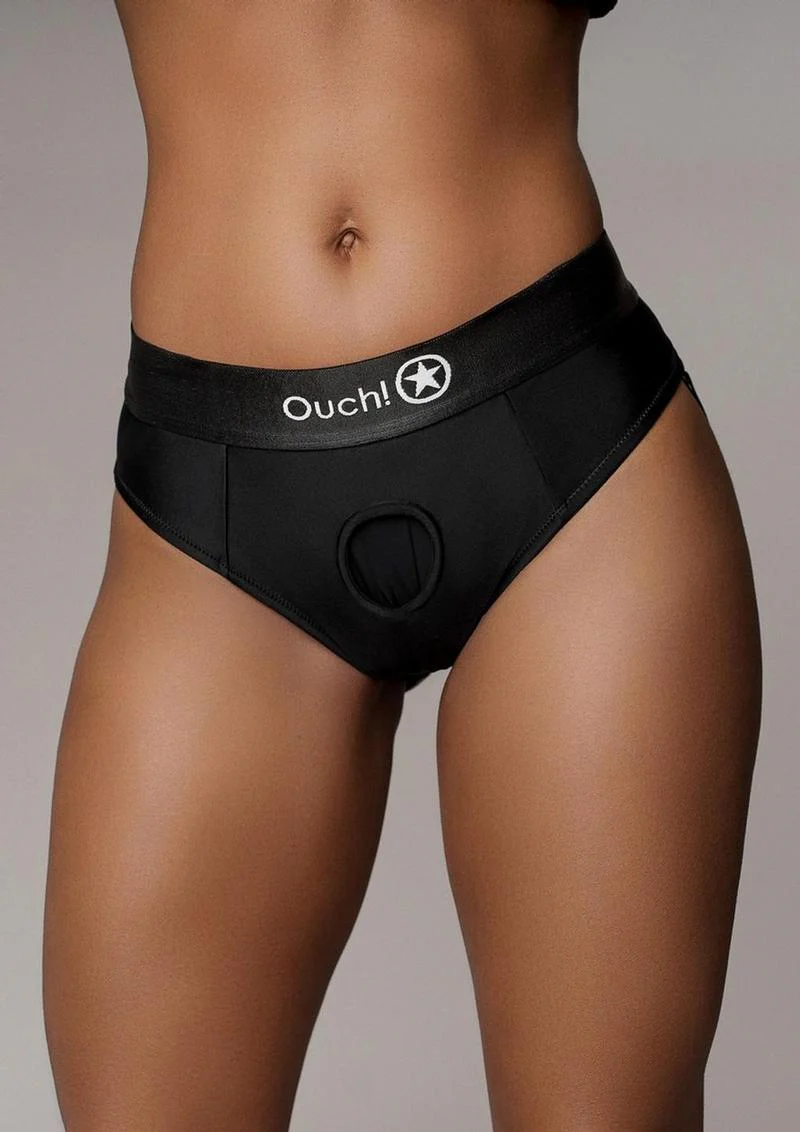 Ouch! Vibrating Strap-On Thong with Removable Butt Straps Rechargeable - Image 5